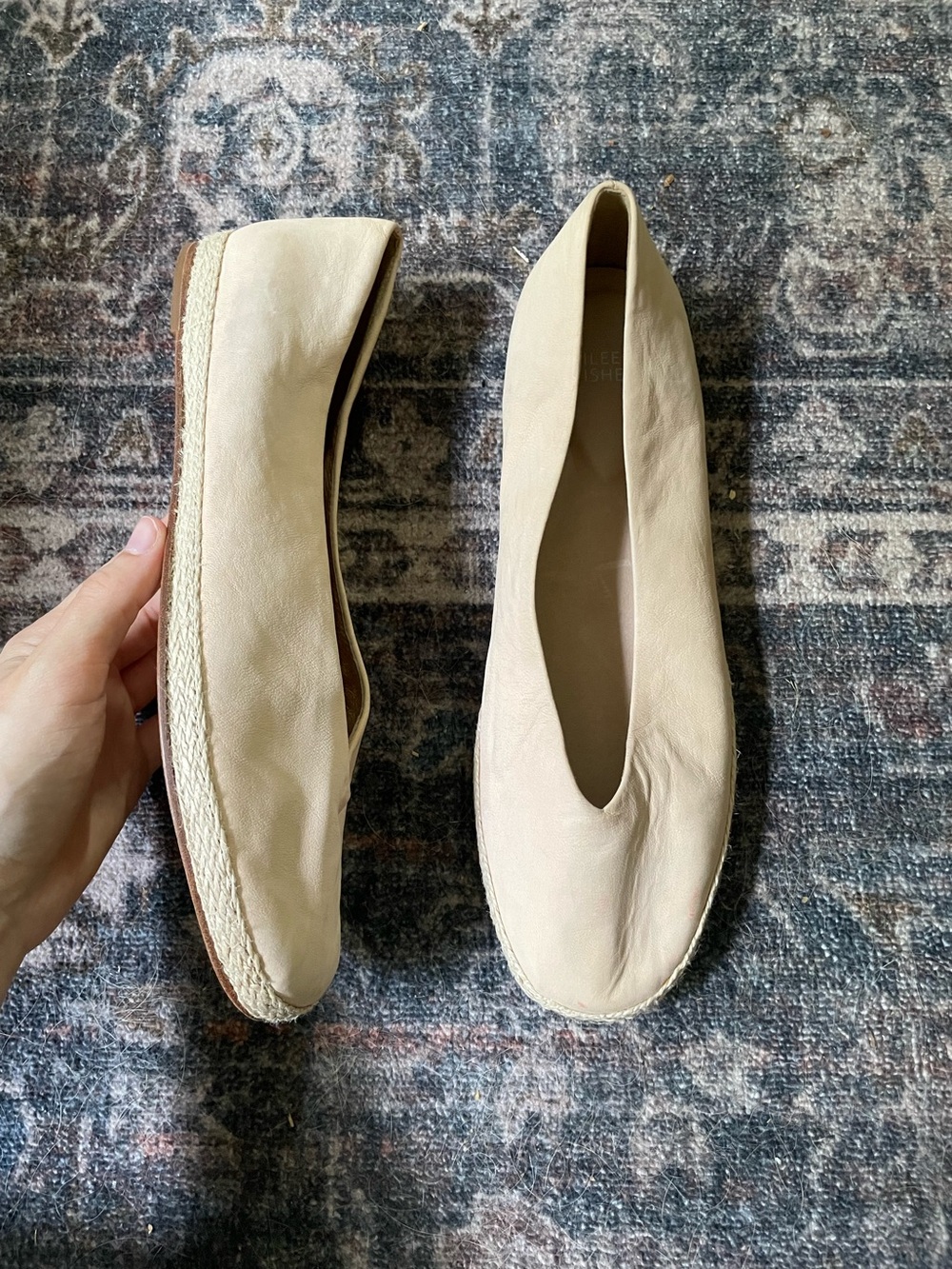 🍒Eileen fisher tour nubuck leather esparadrille ballet flats🍒